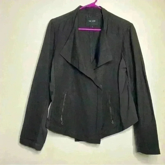 Nick and Zoe black linen blend lightweight angled front stretch blazer-size XL - Picture 1 of 6